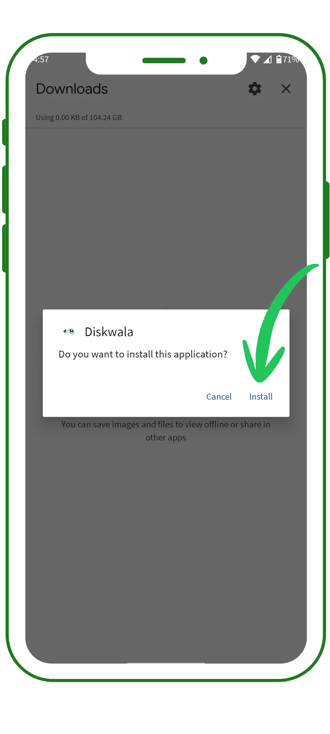 Image showing steps to install a app in andriod phone.