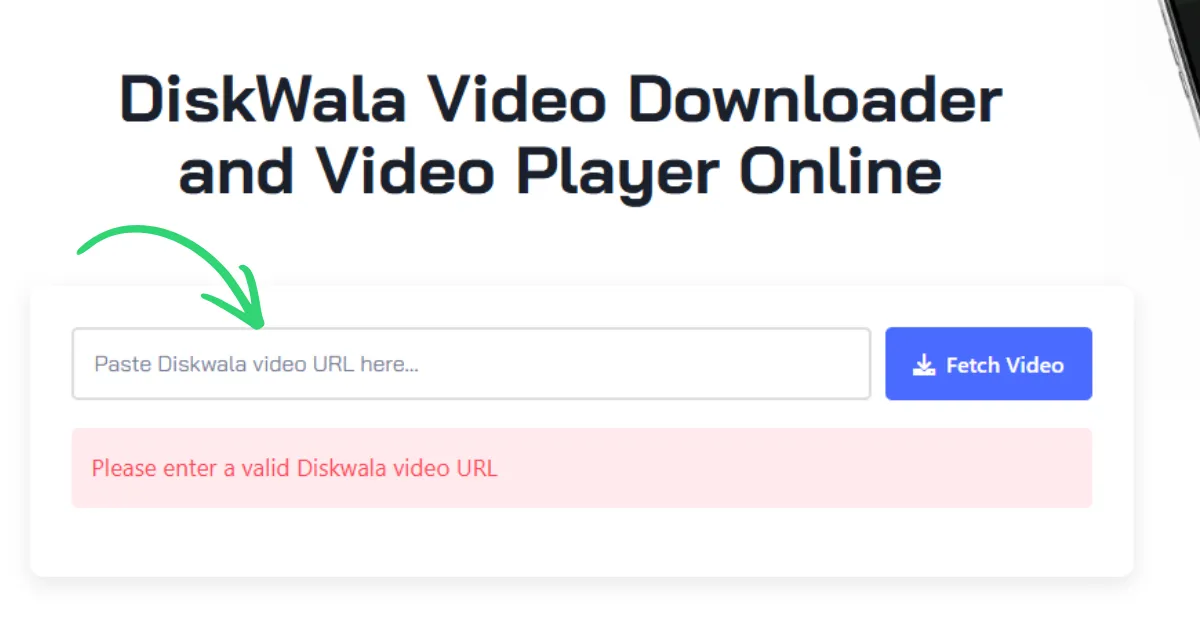 Diskwala video downloader and player interface showcasing online video downloading and playback features.