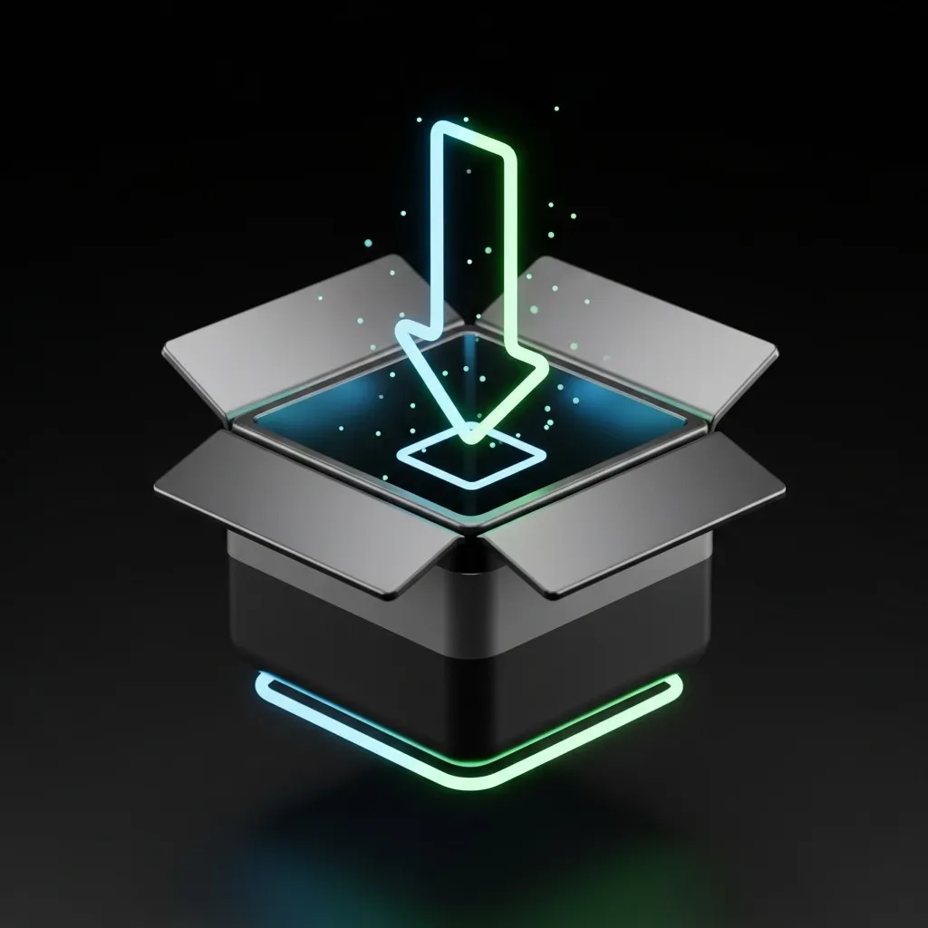 A box with a glowing arrow pointing upwards, suggesting direction or movement.